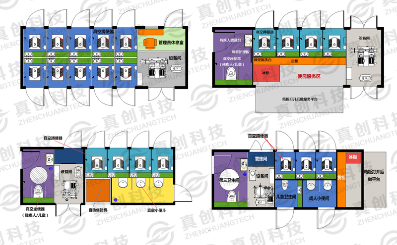 移动真空公厕平面布局示意图